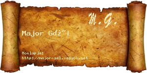 Major Gál névjegykártya